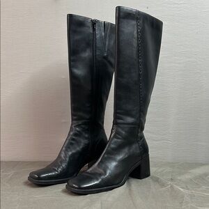Bandolino Saundra Black Leather Knee-High Boots sz8